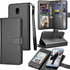 Tekcoo Galaxy J7 2018/Aero/Top/Crown/Aura/Refine/Eon Flip Case, PU Leather, ID Card Slots, Kickstand, Black...