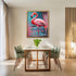 Posterizer 1 pcs- Pink flamingo in water oil painting style-Art for Animal Lovers-Gift for Art Lovers-Living Room Bedroom Decor- unframed wall art...