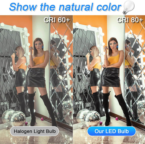 8 Pack Bathroom Light Bulbs, 60 watt Equivalent, E26 Medium Base, Daylight 5000K, G25 LED Globe Light Bulbs for Bathroom Vanity, 120V Round Light ...