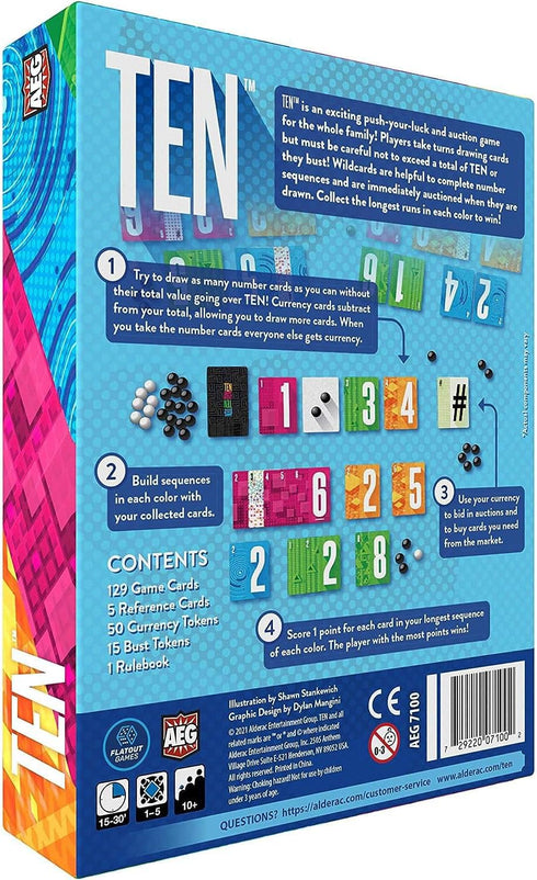 AEG: Ten - Push Your Luck Card Game for The Whole Family | from The Creators of Point Salad | Easy to Learn | Quick to Play | Ages 10 and up | 2-6...