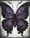 Posterizer 1 pcs- black and purple butterfy in retro gothic theme-Gothic Art-Art for Animal Lovers- Living Room Bedroom Decor- unframed wall art...