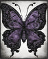 Posterizer 1 pcs- black and purple butterfy in retro gothic theme-Gothic Art-Art for Animal Lovers- Living Room Bedroom Decor- unframed wall art...