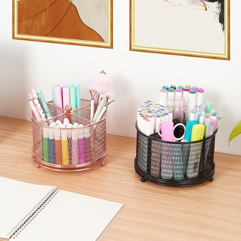 360-Degree Rotating Pen Holder for Desk, Art Supply Storage Desk Organizer, Desktop Pencil Holder Desk Accessories for Office Supplies, Pen Organi...