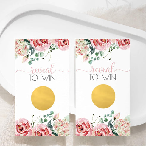 Paper Clever Party Charming Floral Bridal Shower Games - 30 Pack - Pink Scratch Off Raffle Cards - Fun Wedding Activities, Lottery Tickets & Door ...