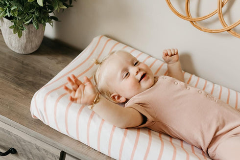 Premium Knit Changing Pad Cover by Copper Pearl: Soft, Stylish, and Universal Fit for All Standard Diaper Changing Pads, Trendy Design Changing Pa...