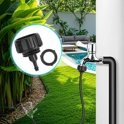 6pcs Drip Irrigation Pipe Connector, Drip Irrigation Tubing Adapter with 6 Black Rings Drip Line Irrigation Fittings Garden Faucet Hose Adapter fo...