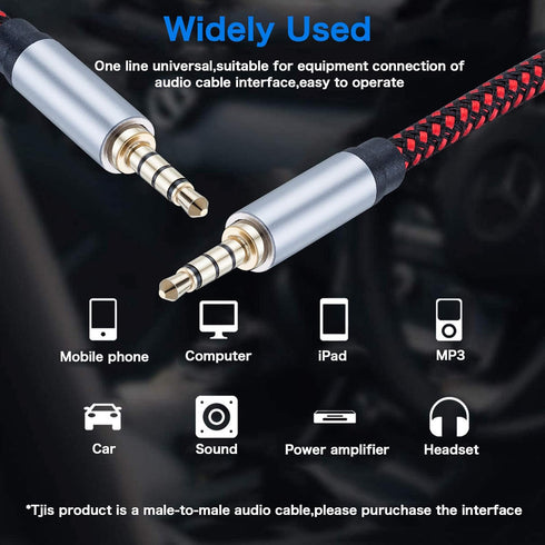 Male to Male Audio Cable 3Ft,90 Degree TRRS 3.5mm 4 Pole Nylon Braided Stereo Aux Cable/Auxiliary Cable/Aux Cord for Headphones, PS4,Phone, Tablet...