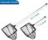 Lpraer Aquarium Fish Net 3.2" x 4" Fish Net with Extendable 7.4"-16.3" Telescopic Stainless Steel Long Handle Fine Mesh Fish Net for Fish Tank...