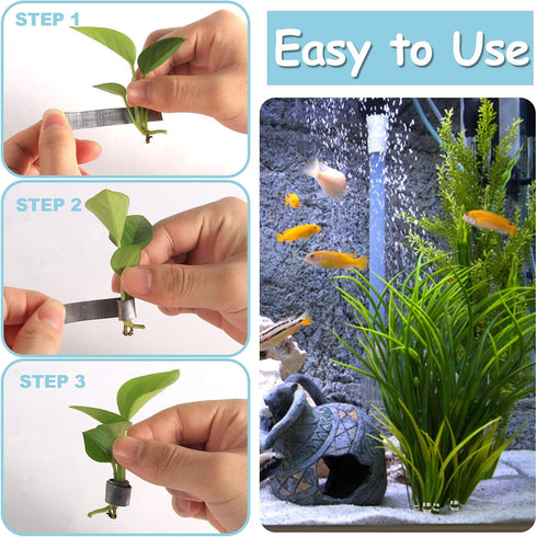 15pcs Aquarium Plant Weights, Bendable Fish Tank Plant Weights Metal Aquarium Plant Over Weight Anchors Cuttable Aquatic Plant Anchors for Ponds A...