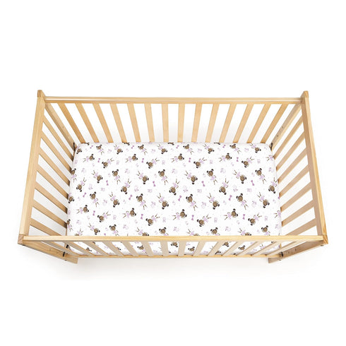 Extra Soft Cotton Fitted Crib Sheet, Ballerina Theme (Zhara) - Standard Size, 1 Pack, Pink,Small Single...