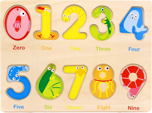 Aile Wooden Preschool Learning Number Puzzles Toys for Kids Age 2-4? Educational Toys...