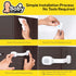 Baby Proofing Cabinet Locks – 6 Child Safety Latches with 2 Extra 3M Adhesives - Adjustable & Open from Both Sides - Door Latches for Drawers, Cup...