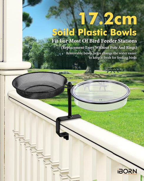 iBorn PC Plastic Bird Water Dish,Bird Bath Bowl Repalcement for Small Bird,Bird Feeder Station Tray Accessories 17.2cm?2 Pack?...