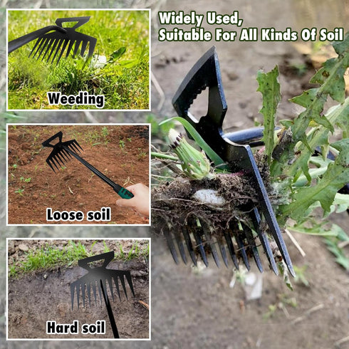 MINGRI Weed Puller Tool, Portable Garden Weeder Tool, Weed Remover Tool, Hand Weeding Tool with Gloves, Manganese Steel Forged Hand Weeder, Uproot...