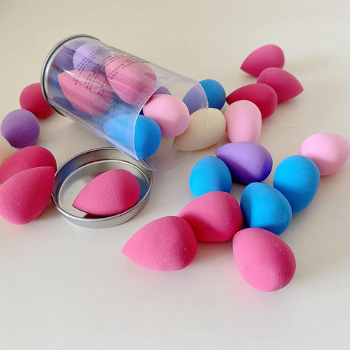 Mini Makeup Sponge Multi-colored 10 Pcs Small Beauty Sponge Blender Set for Foundation, Powder, Concealer Highlight,and Eye Shadow...