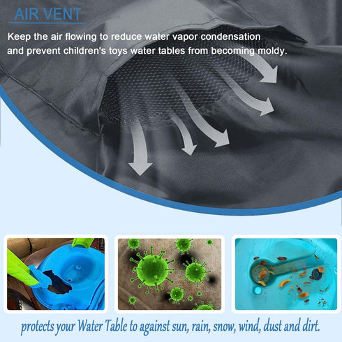 SIRUITON Kids Water Table Cover Fit Step2 Rain Showers Splash Pond Water Table,Waterproof Dust Proof Anti-UV Outdoor Toys Cover-Cover only-Grey...