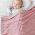 HOMRITAR Baby Blanket for Girls Super Soft Fuzzy Cozy Warm Toddler Blanket with 3D Jacquard Square Grid Design, Lightweight Flannel Bed Blanket fo...