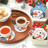 12 Pcs Christmas Diamond Art Coasters Snowman Head Diamond Painting Coasters with Holder Xmas Diamond Painting Kit Diamond Acrylic Round Cup Coast...