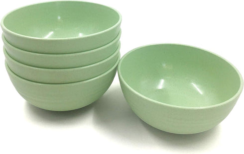Set of 5 Unbreakable Lightweight Rice Bowl, Premium Wheat Straw Cereal Bowl, Bowl mouth 5.3Inch Soup Bowls, for Cereal, Soup and Fruit, Salad, Noo...