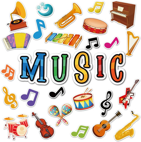 Music Cutouts Music Notes Classroom Bulletin Board Decorations Music Party Themed Birthday Party Supplies for Toddler Kids Students Classroom...