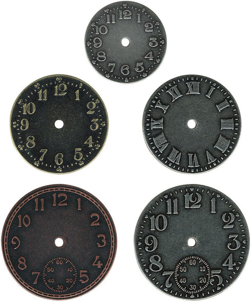 Metal Timepieces by Tim Holtz Idea-ology, 5 per Pack, Various Sizes, Antique Finishes, TH92831...