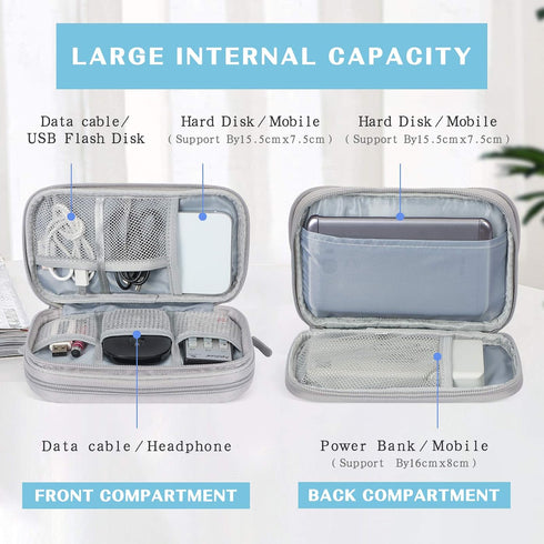 FYY Travel Cable Organizer Bag Pouch Electronic Accessories Carry Case Portable Waterproof Double Layers All-in-One Storage for Cord, Charger, Pho...
