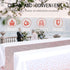 Rose Gold Tablecloth Sequin Table Runner Set, White Party Decorations, Rectangle Disposable Plastic Table Cloths for Parties, Wedding, Birthday, A...