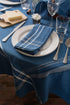 DII French Stripe Dining Table Collection Farmhouse Style Tablecloth, 70 Inches Round, Blue Chambray...