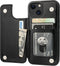 Compatible with iPhone 13 Wallet Case with Card Holder, PU Leather Kickstand Card Slots Case, Double Magnetic Clasp Durable Shockproof Cover 6.1 I...