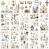 Whaline 10 Sheet Christian Bible Rub on Transfer for Crafts Church Cross Floral Candle Rub on Transfer Inspirational Religious Furniture Decal for...