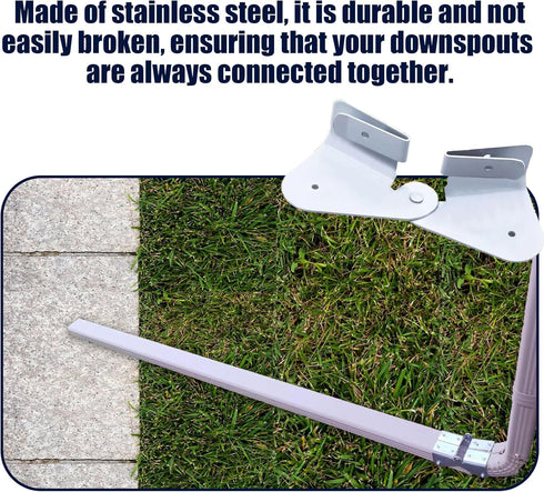 4 Pack Gutter Downspout Extensions Gutter Hinges Downspout Extension for Rectangle or Square Downspout...