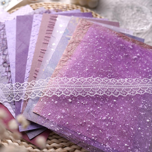 VIVIQUEN 15Pcs Handmade Scrapbook Art Paper Craft Textured Paper A5 Sheet Mesh Special Paper Mix for Scrapbooking Junk Journal Journaling Supplies...