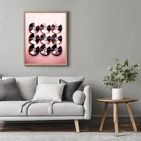 Posterizer 1 pcs-90's Aesthetic Pink CDs-Abstract & Modern Art-Musical Art Collection-Gifts for Women-Living Room Bedroom Decor- unframed wall art...
