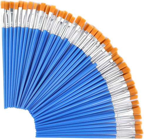 UPINS 100 Pcs Flat Paint Brushes, Small Brush Bulk for Detail Painting...