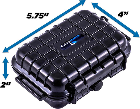 CASEMATIX 5.75" Waterproof Small Hard Case with Customizable Foam for Portable Electronics, Tools and Accessories - Hard Shell Small Plastic Case ...