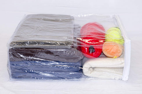5-Pack Clear Vinyl Zippered Storage Bags 15 x 18 x 6 Inch...