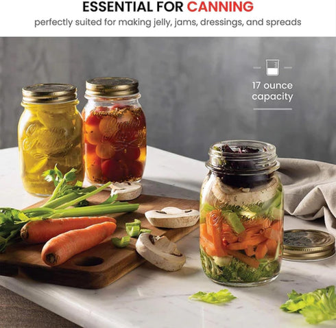Bormioli Rocco Quattro Stagioni set of 4 Clear Airtight Mason Jars, 17 Oz. Made from BPA Free Durable Glass, Made In Italy....