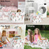 Clastyle Rectangle Rose Floral Baby Girl Gift Basket Outdoor Towel Storage Pool Toy Beach Blanket Basket Pink Flower Shelf Basket for Clothes Toy ...
