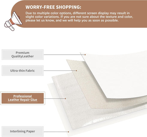 ONine Leather Repair Patch?Self-Adhesive Couch Patch?Multicolor Available Scratch Leather 8X11 Inch Peel and Stick for Sofas, Car Seats Hand Bags ...