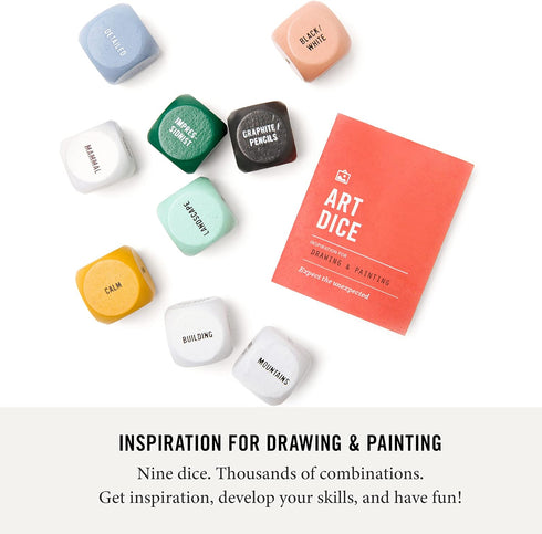 Two Tumbleweeds Art Dice - Drawing & Painting Game for Adults, Artists & Teachers - Set of 9 Dice for Creative Inspiration - Art Supplies for Stud...