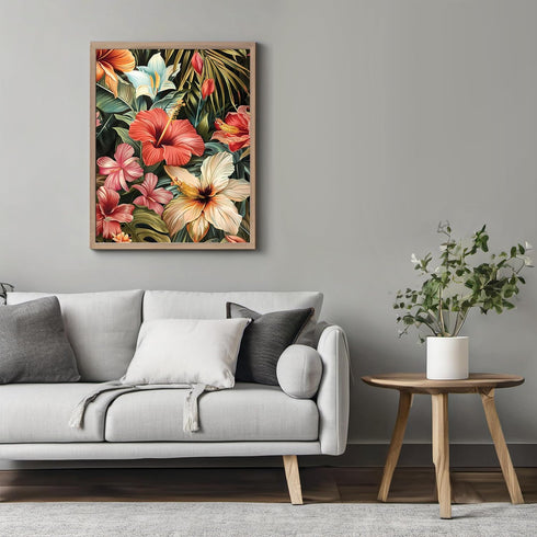 Posterizer 1 pcs-unique yellow and blush flowers for a dainty decor-Floral & Botanical Art-Abstract & Modern Art-Decor for Home & Office- UNFRAMED...