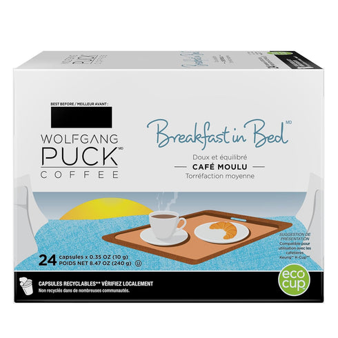 Wolfgang Puck Coffee Single Serve Capsules, Medium Roast, Compatible with Keurig K-Cup Brewers, Breakfast in Bed, 24 Count...