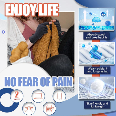 DRNAIETY 2 Pairs Compression Gloves for Hand Arthritis, Rheumatoid, Osteoarthritis, Carpal Tunnel Pain for Women & Men, Anti-Slip Glue dot Gloves ...