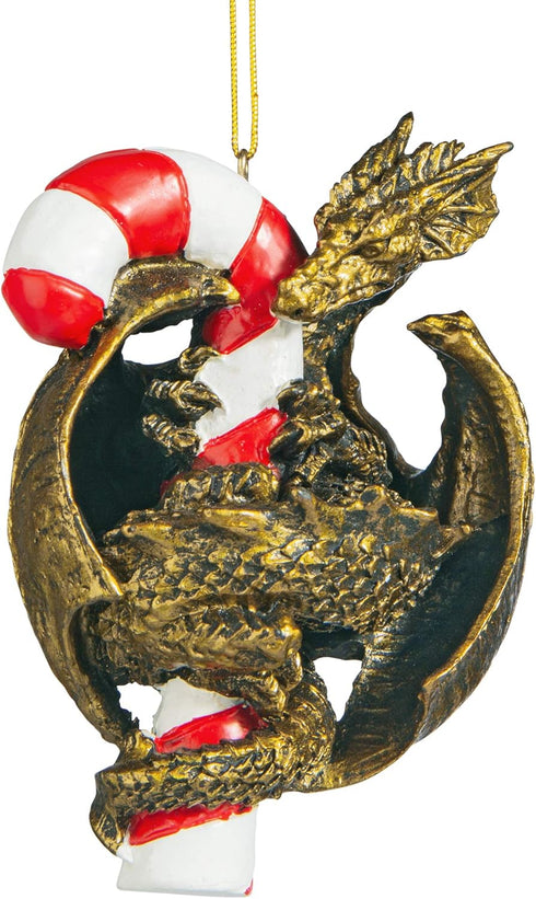 Gothic Dragon with a Candy Cane Sweet Tooth Christmas Tree Ornament, 4 Inch, Single...