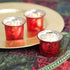 Hosley Set of 6 Metallic Antique Finish Red Glass Candle Tealight Holder. Ideal Gift for Wedding Bridal Party Reiki LED Votive Tea Light Gardens O...