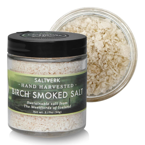 Saltverk Birch Smoked Sea Salt - Gourmet, Icelandic, Hand Harvested and Sustainably Made - 3.17 Oz Jar...