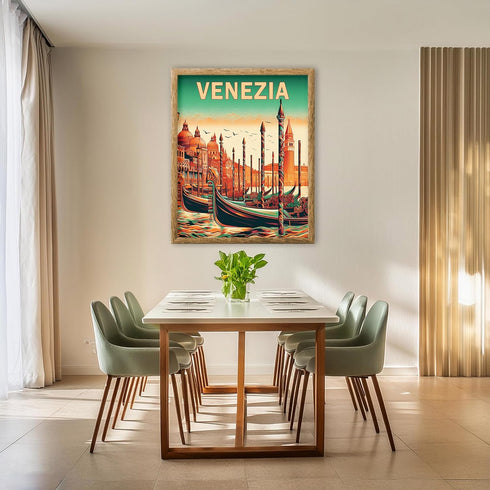 Posterizer 1 pcs-talian Venezia Venice Gondola Italy Travel Poster-Adventure Wall Art-GIft for Men Women Teens-Decor for Home & Office- unframed w...