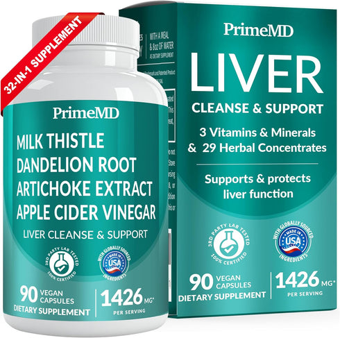 32-in-1 Liver Cleanse Detox & Repair with Milk Thistle and Dandelion Root, Artichoke Extract and Beetroot Powder for Liver Support - Liver Supplem...