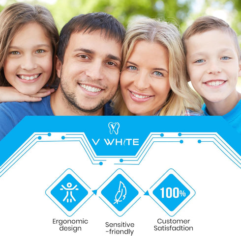V-White U-Shaped Replacement Head for Ultrasonic Toothbrush - New Improved Design, 75% Faster, Effective Whole Mouth Deep Clean & Massage, Thinner...