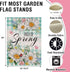 Hello Spring Daisy Flower Small Decorative Garden Flag, Floral Eucalyptus Leaves Teal Plaid Yard Lawn Outside Decor, Butterfly Farmhouse Burlap Ou...